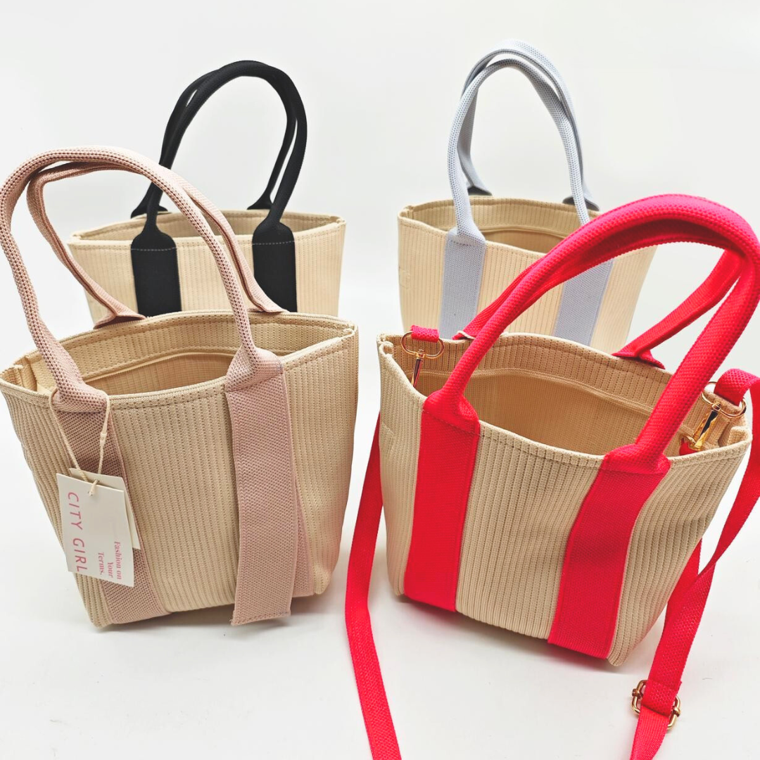 MINI CARTERA DE TELA COMBINADA - CITY GIRL