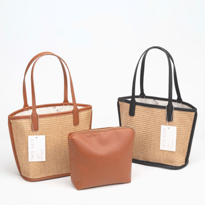 CARTERA DE YUTE CON ESTUCHE - CITY GIRL