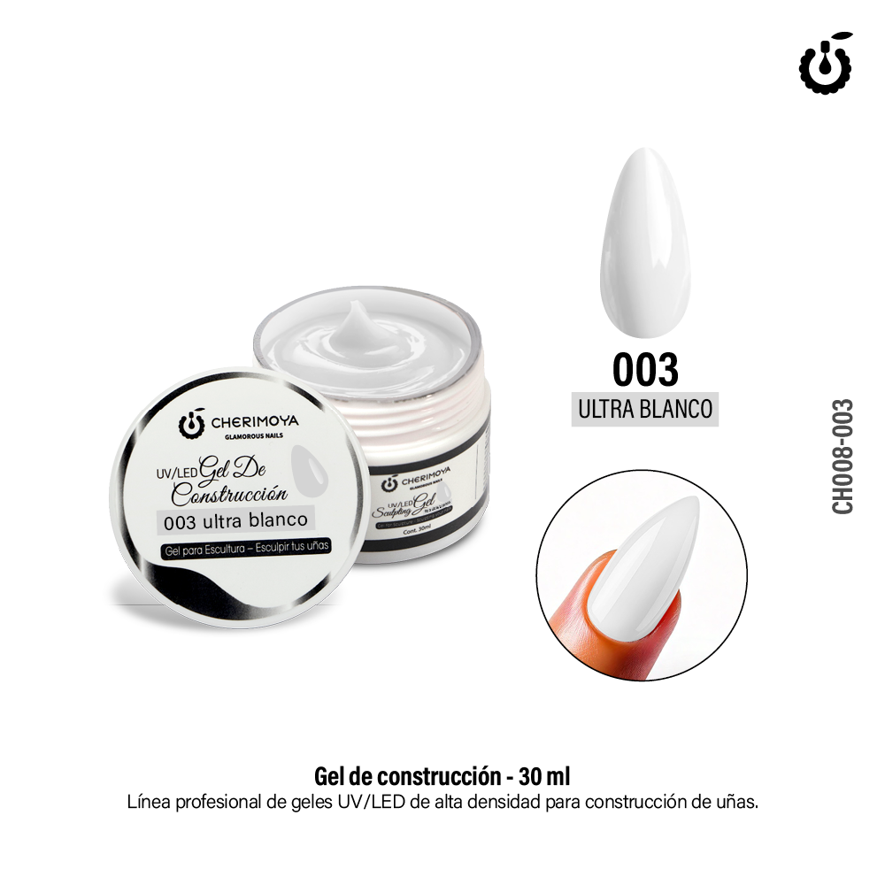 GEL DE CONSTRUCCIÓN CHERIMOYA 30ML - TONO #03 ULTRA BLANCO