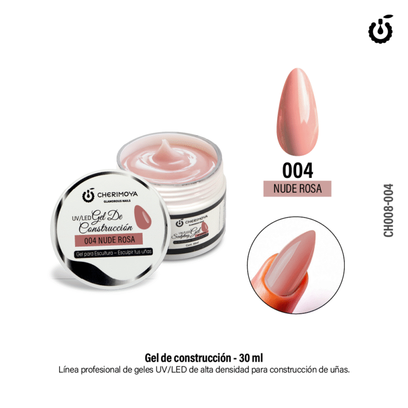 GEL DE CONSTRUCCIÓN CHERIMOYA 30ML - TONO #04 NUDE ROSA