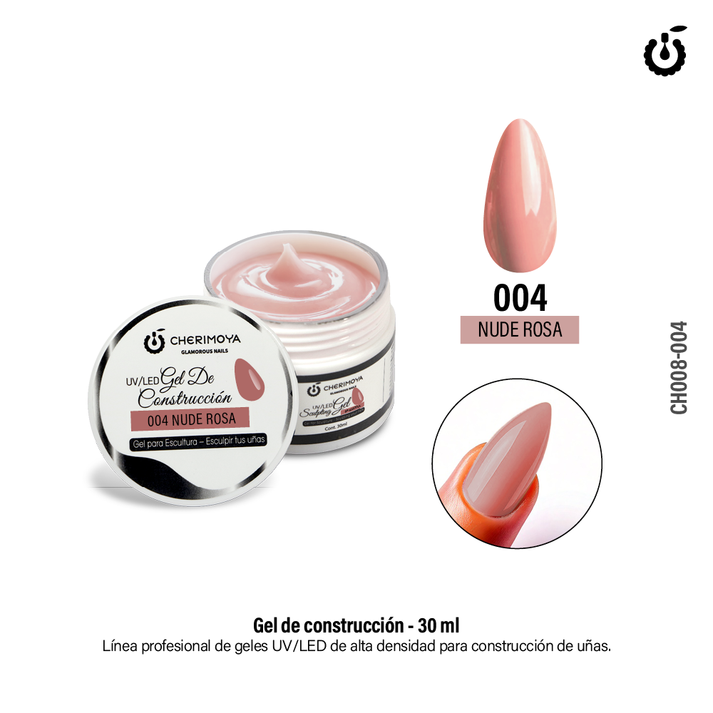 GEL DE CONSTRUCCIÓN CHERIMOYA 30ML - TONO #04 NUDE ROSA