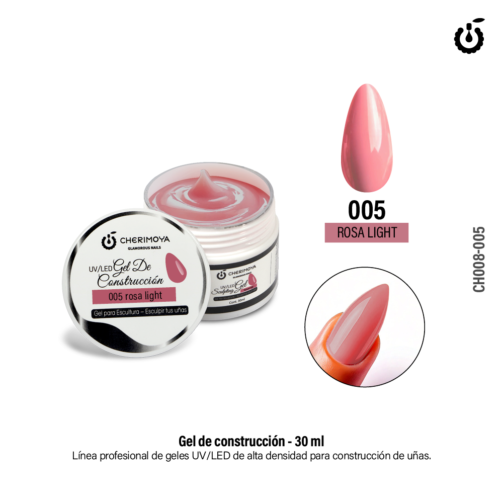 GEL DE CONSTRUCCIÓN CHERIMOYA 30ML - TONO #05 ROSA LIGHT