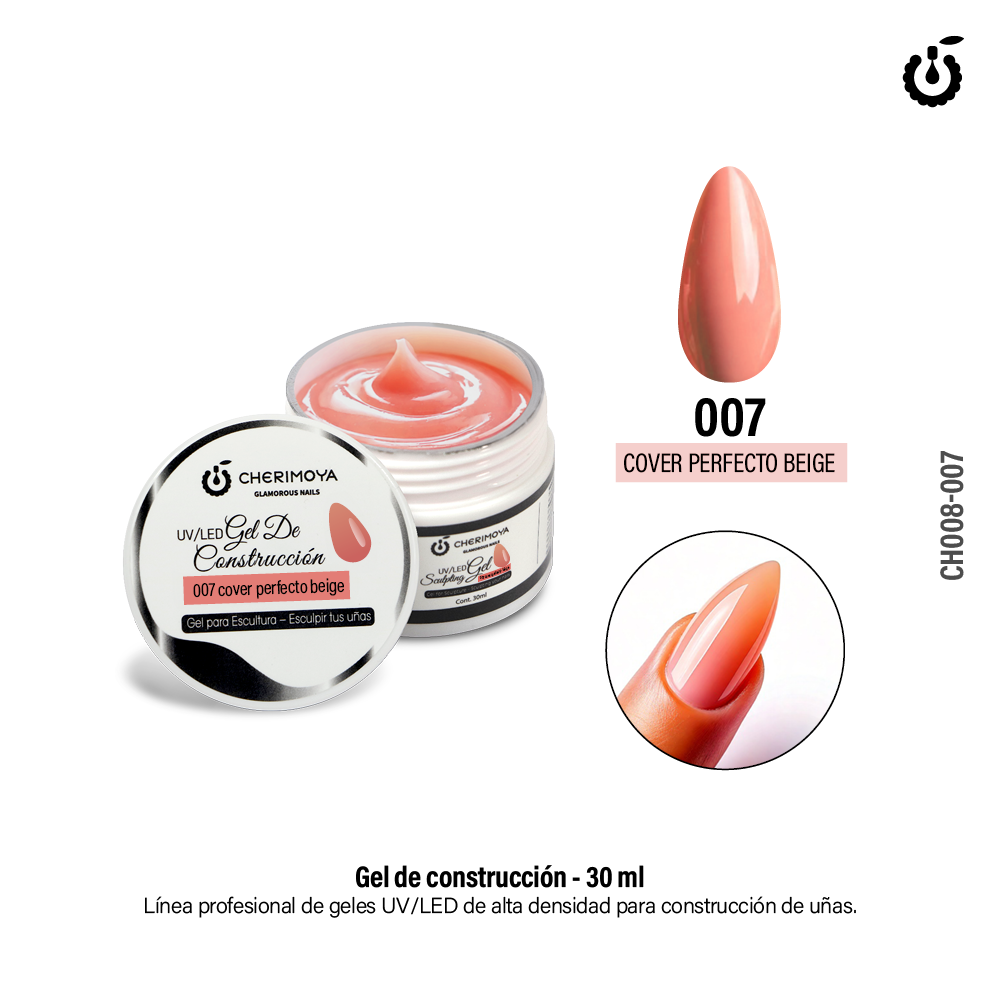 GEL DE CONSTRUCCIÓN CHERIMOYA 30ML – TONO #07 COVER PERFECTO BEIGE