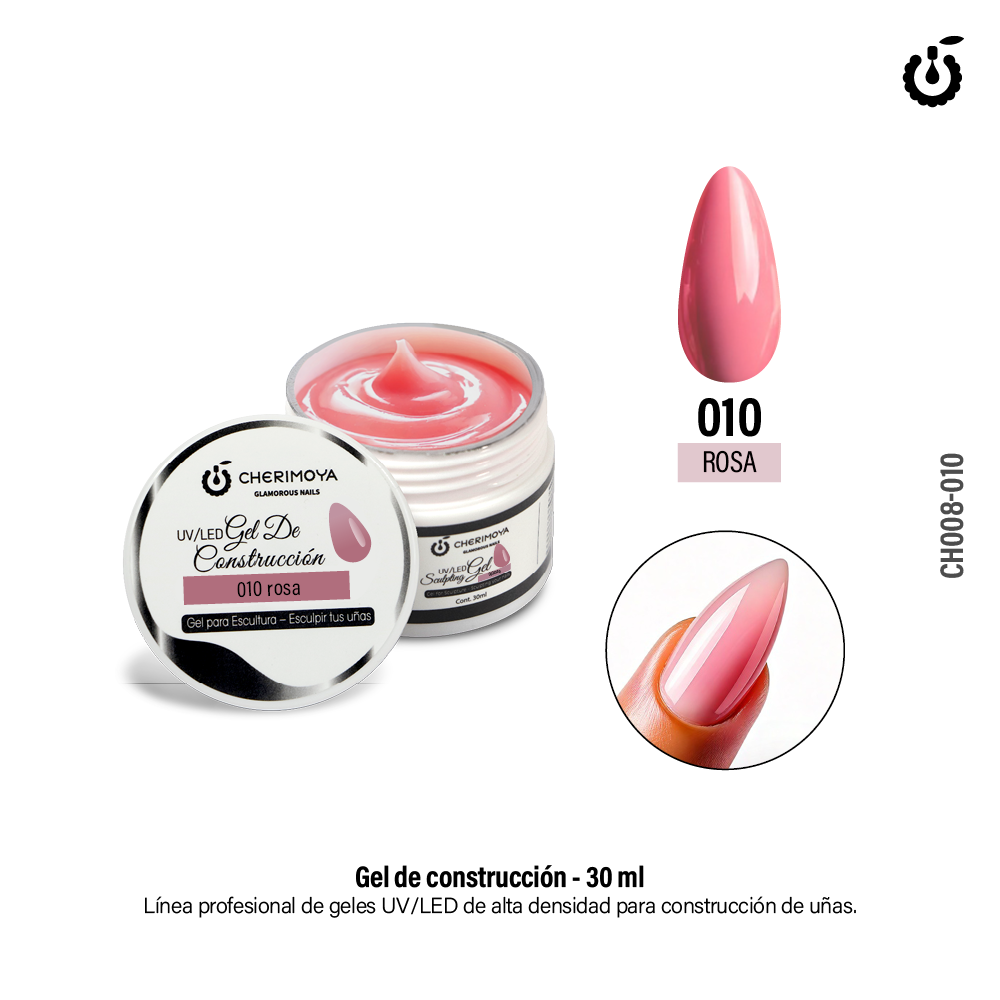 GEL DE CONSTRUCCIÓN CHERIMOYA 30ML - TONO #010 ROSA