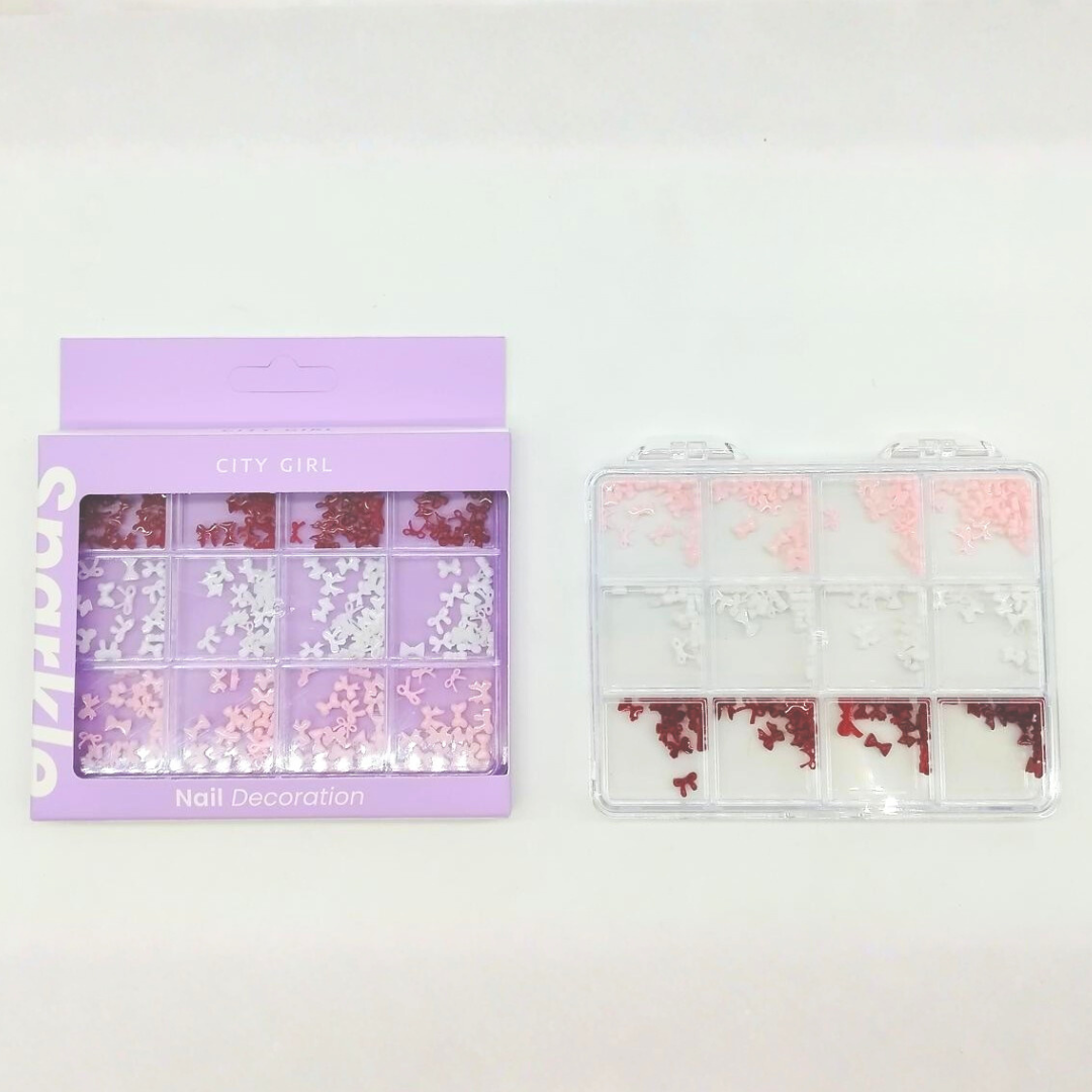 MOÑOS APLIQUES PARA UÑAS EN ROSA + ROJO + BLANCO – CITY GIRL