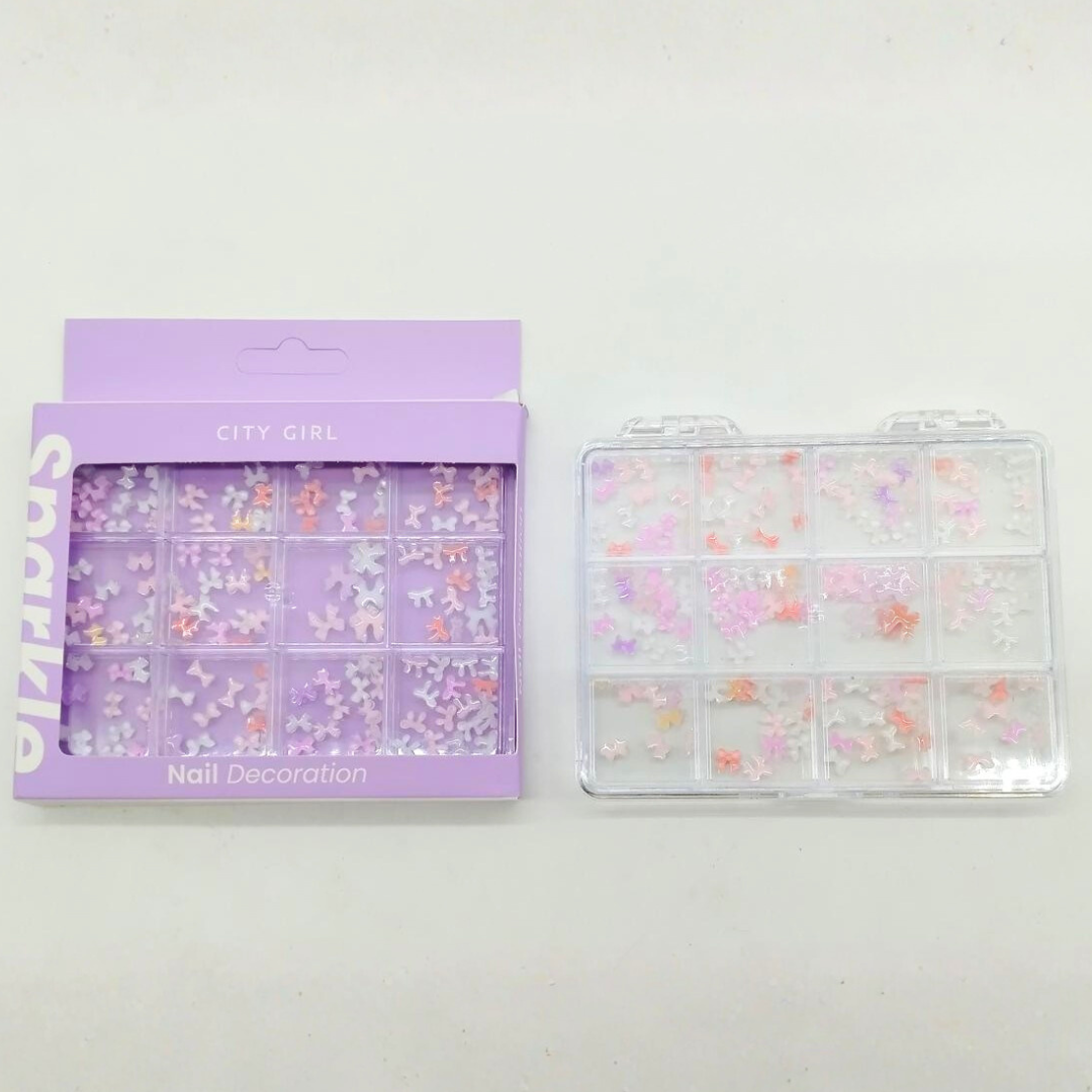 MOÑOS APLIQUES PARA UÑAS TRANSLÚCIDOS EN ROSA + LILA + BLANCO – CITY GIRL