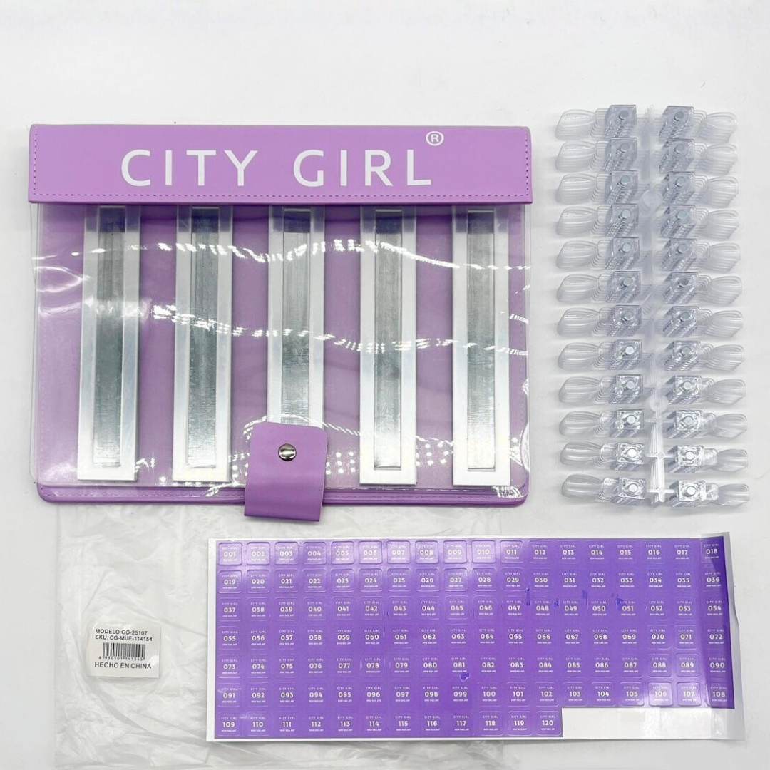 ÁLBUM MUESTRARIO PARA UÑAS IMANTADO 120 PCS - CITY GIRL