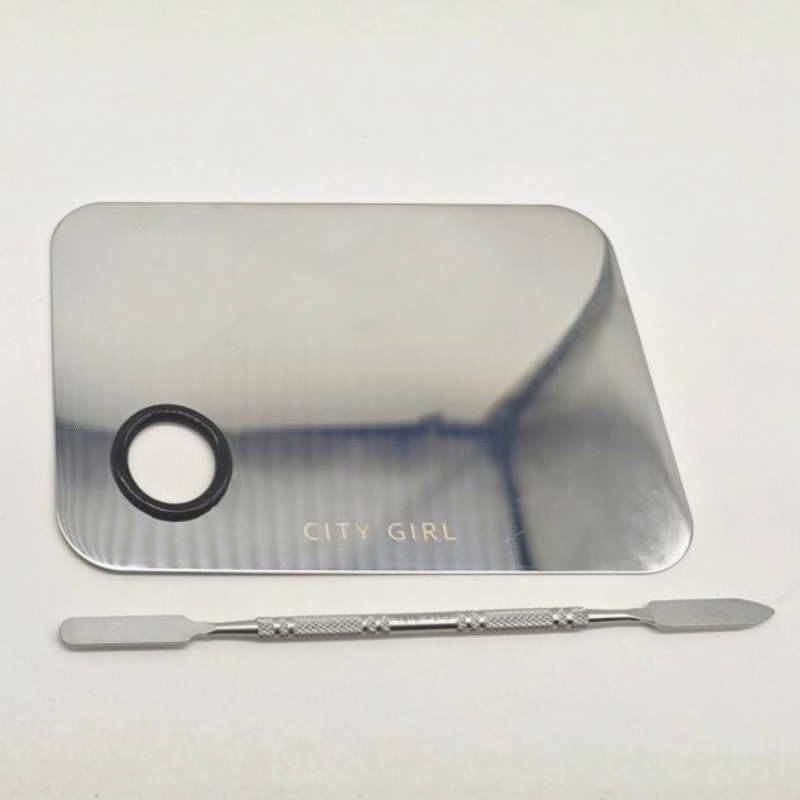PALETA MEZCLADORA DE METAL CON ESPÁTULA - CITY GIRL