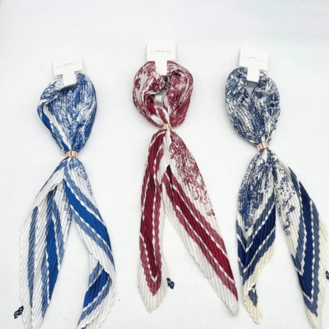 PAÑUELO DE SEDA PLISADO - CITY GIRL