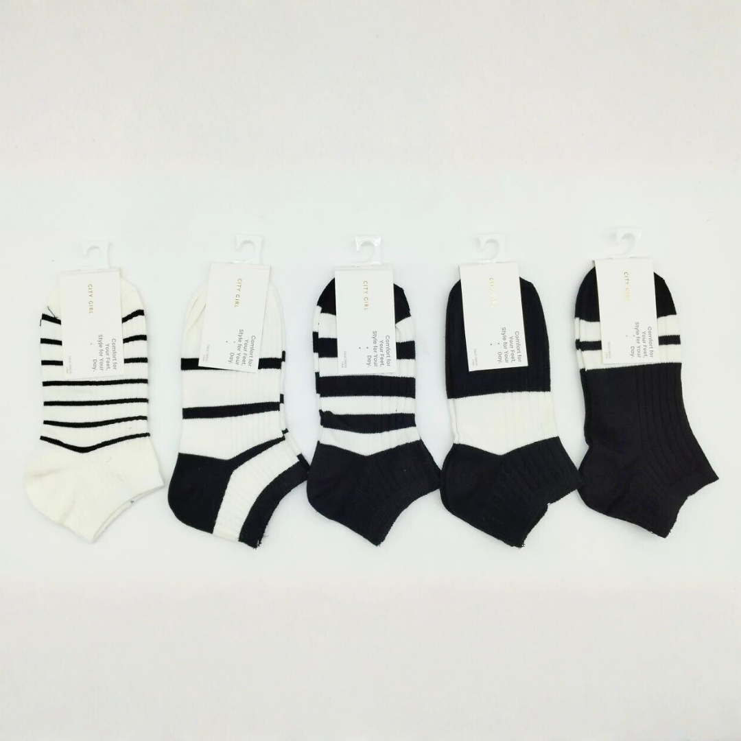 MEDIAS SOQUETES RAYADAS – PACK 10 PARES – CITY GIRL