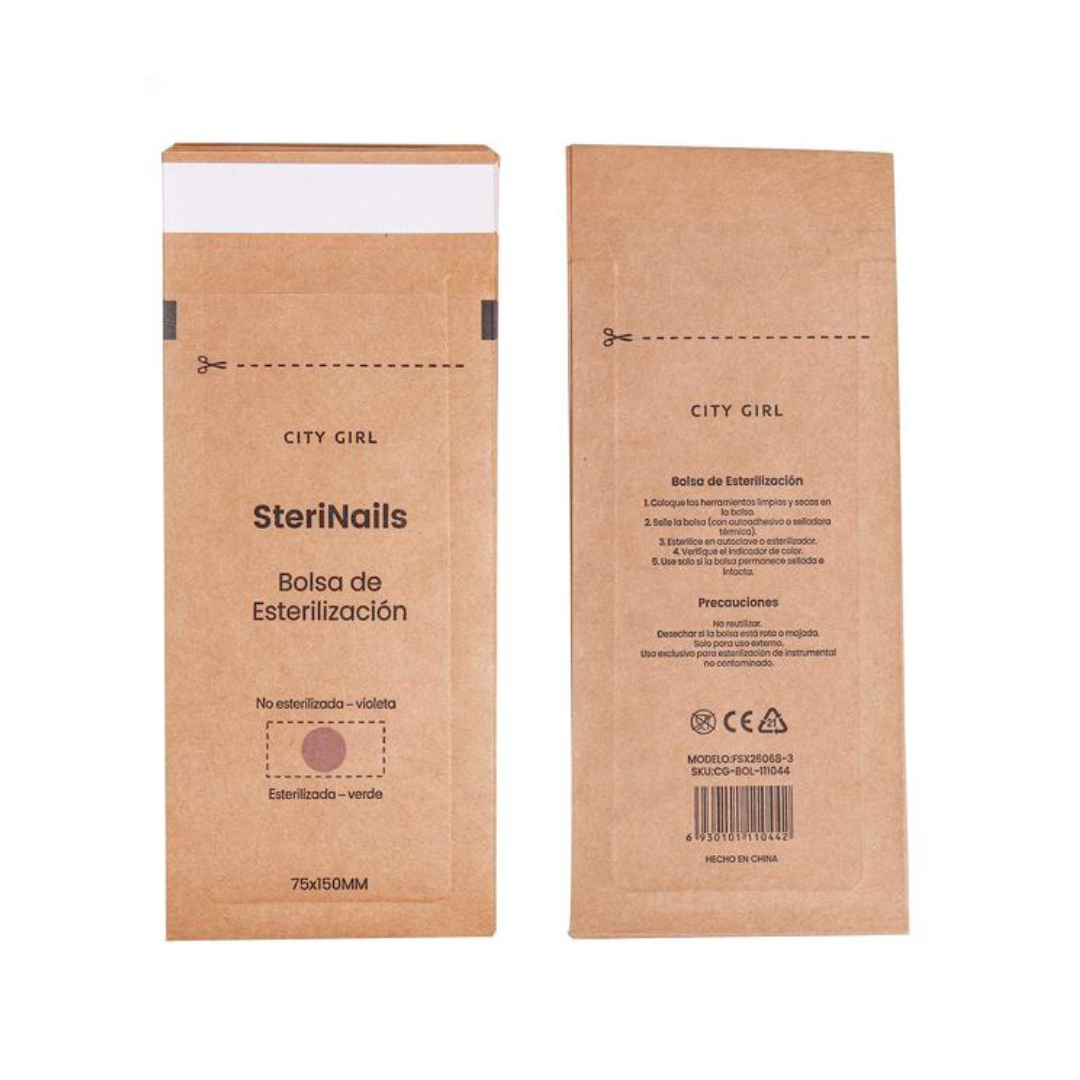 BOLSA DE ESTERILIZACIÓN PEQUEÑA 75 x 150mm PACK 100u - CITY GIRL