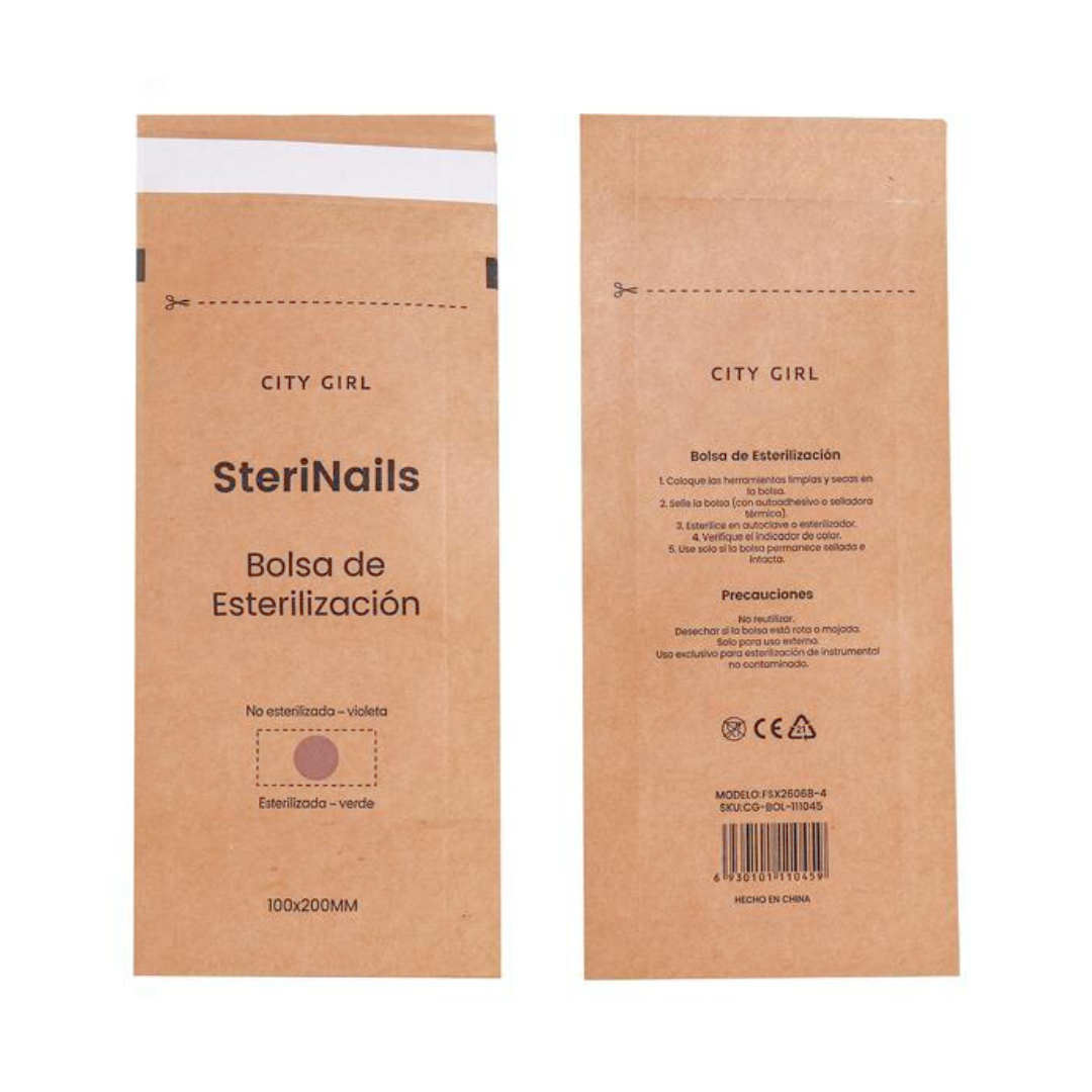 BOLSA DE ESTERILIZACIÓN MEDIANA 100 x 200mm PACK 100u - CITY GIRL