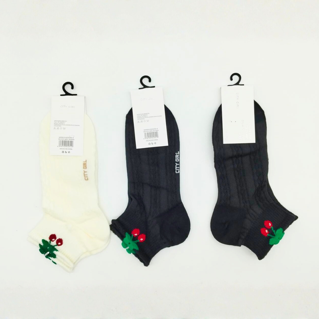 MEDIAS SOQUETES CON CEREZAS – PACK 10 PARES – CITY GIRL