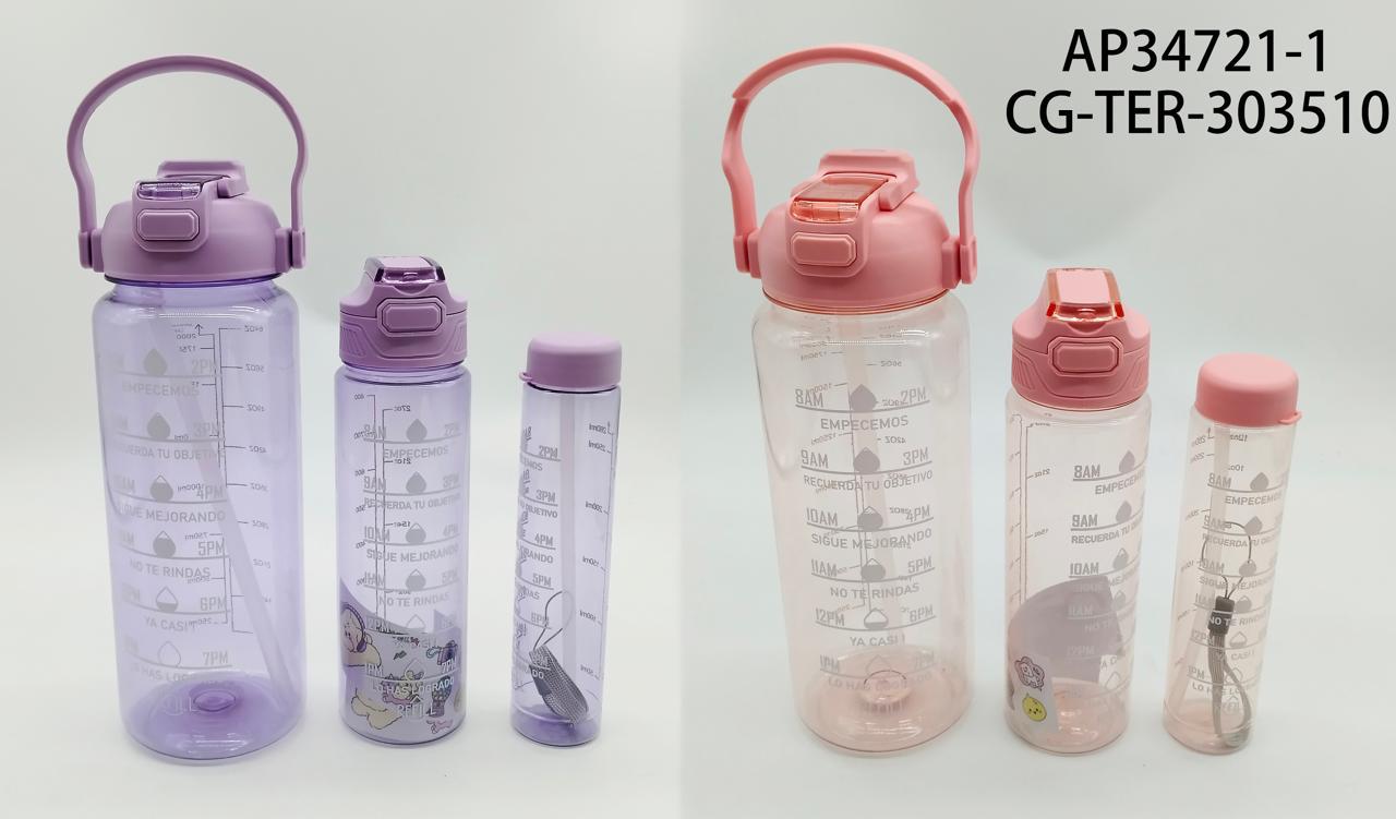 Set De Botellas 2L+ 800ML+ 280ML- City Girl