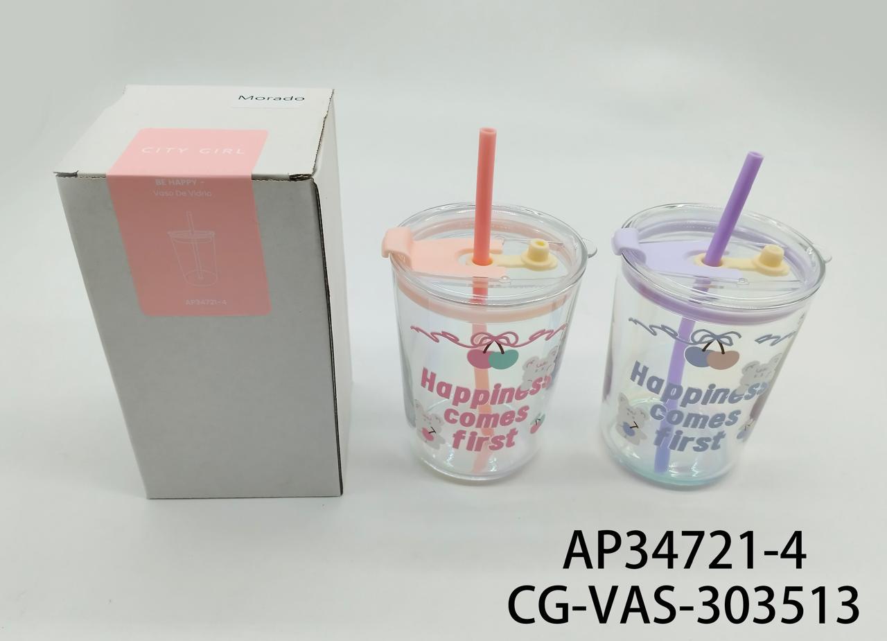 Vaso De Vidrio Con Sorbete 450ml- City Girl