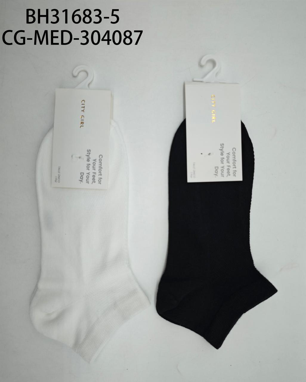 Medias Lisas Blanco Y Negro Paquete x10 Unidades- City Girl