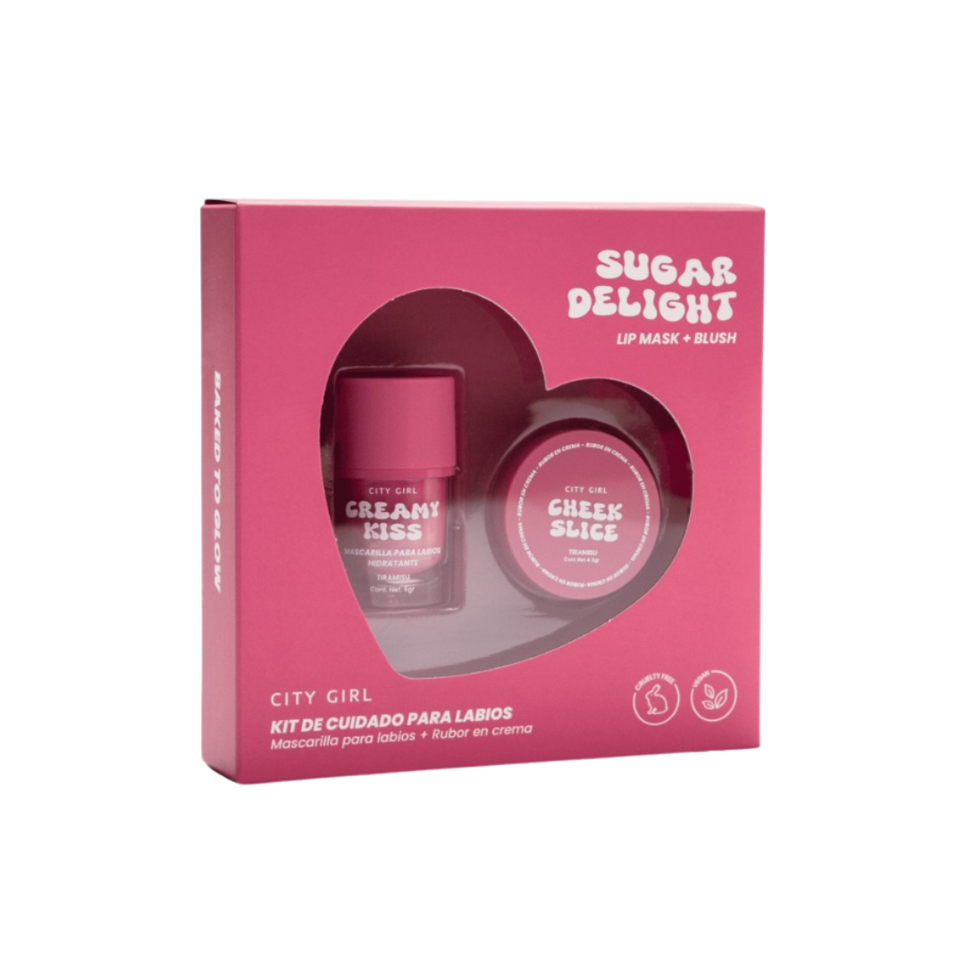 KIT MASCARILLA PARA LABIOS + RUBOR EN CREMA - CITY GIRL