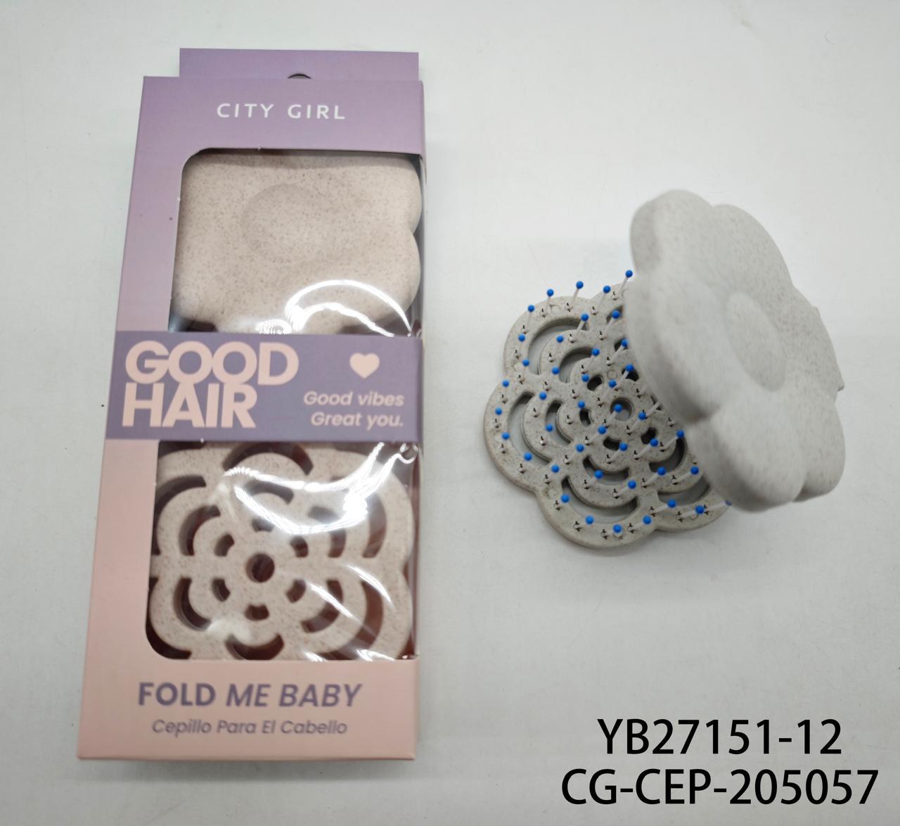 Cepillo Flor Con Espejo Plegable- City Girl