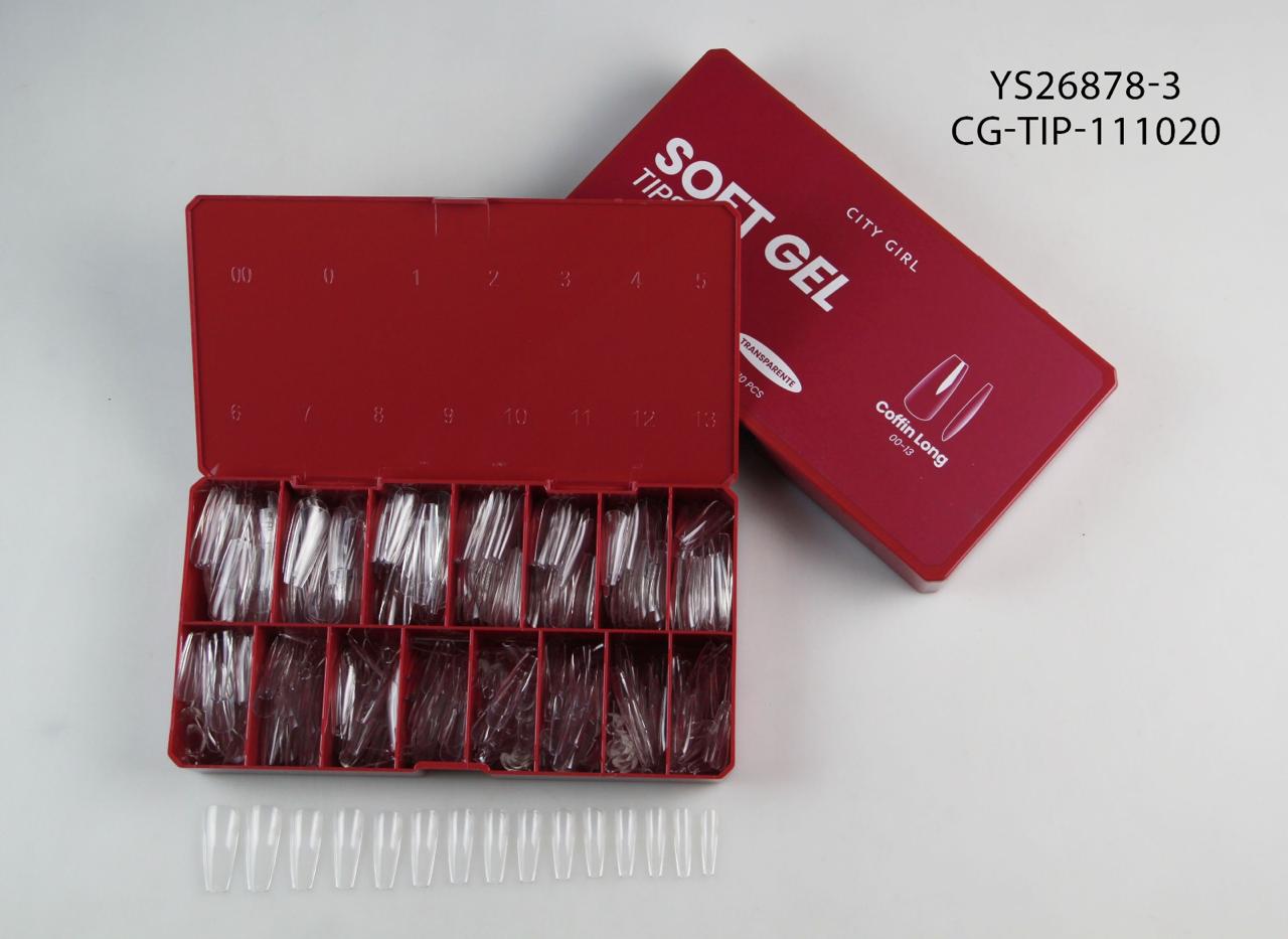 Tips Soft Gel Coffin Long 510pcs- City Girl