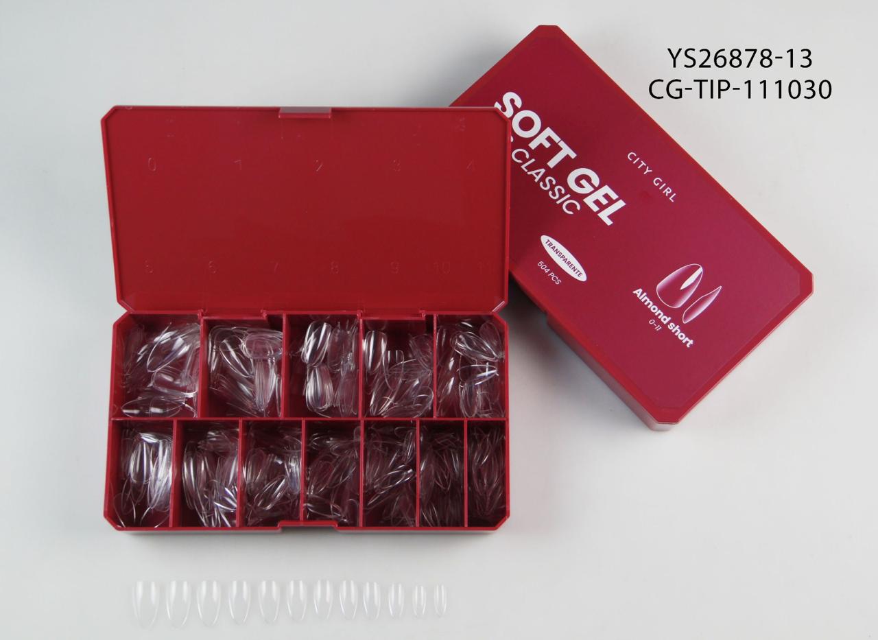 Tips Soft Gel Almond Short 504pcs- City Girl