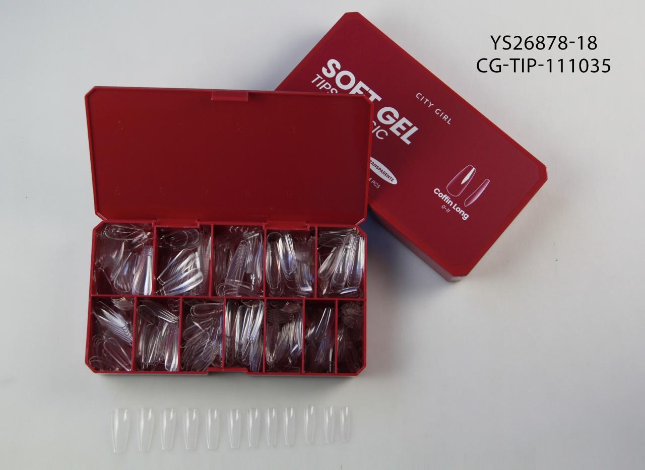 Tips Soft Gel Coffin Long 504pcs- City Girl