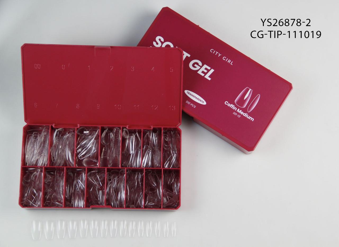 Tips Soft Gel Coffin Medium 510pcs- City Girl