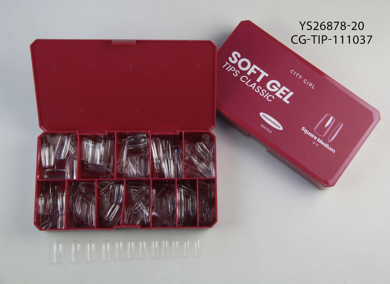 Tips Soft Gel Square Medium 504pcs- City Girl