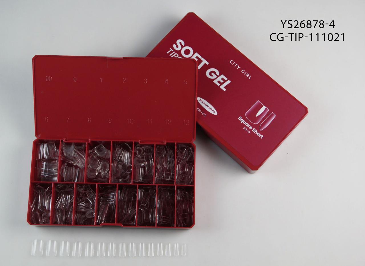 Tips Soft Gel Square Short 510pcs- City Girl