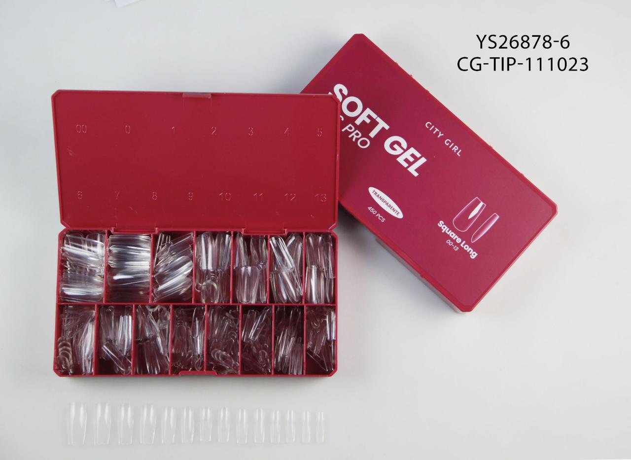 Tips Soft Gel Square Long 510pcs- City Girl