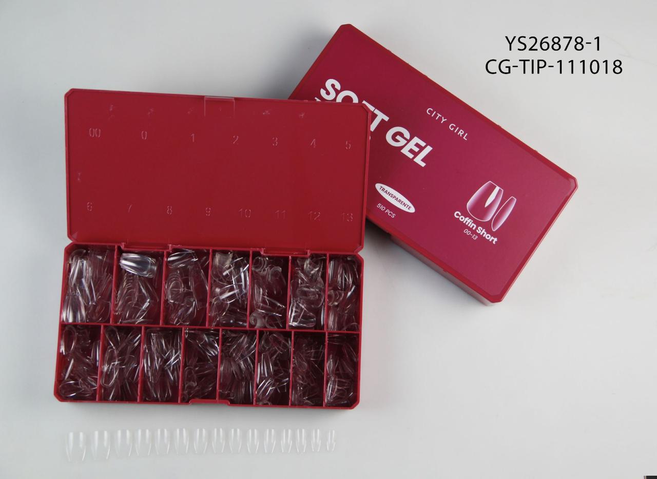 Tips Soft Gel Coffin Short 510pcs- City Girl