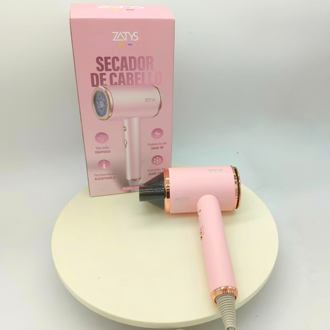 SECADOR DE CABELLO ROSA 1600 WATS - ZATYS