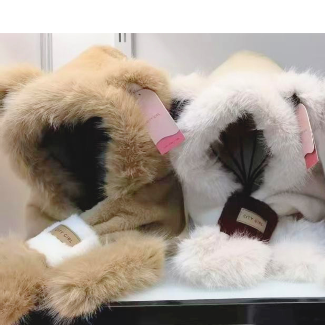 GORRO PELUCHE OSITO CAPUCHA + BUFANDA - CITY GIRL