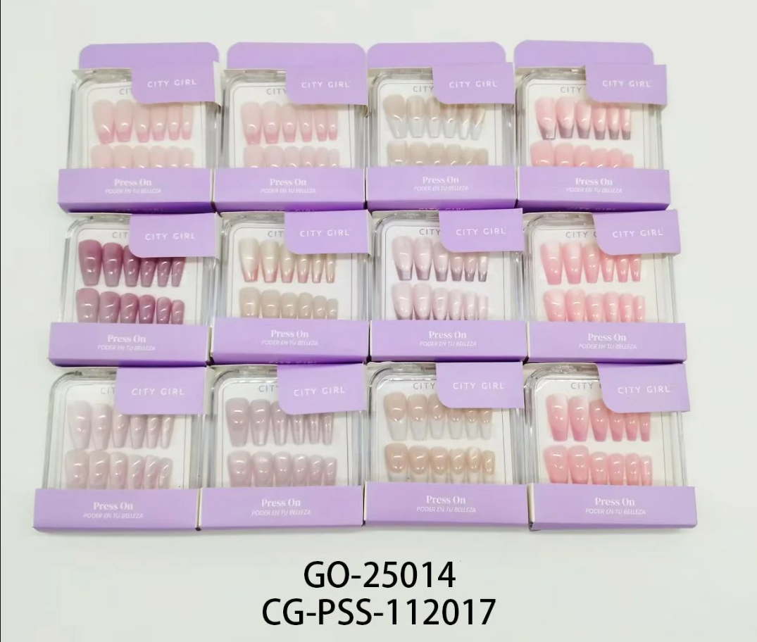 PAQ* x 12U – PRESS ON BALLERINA EFECTO OJO DE GATO - CITY GIRL