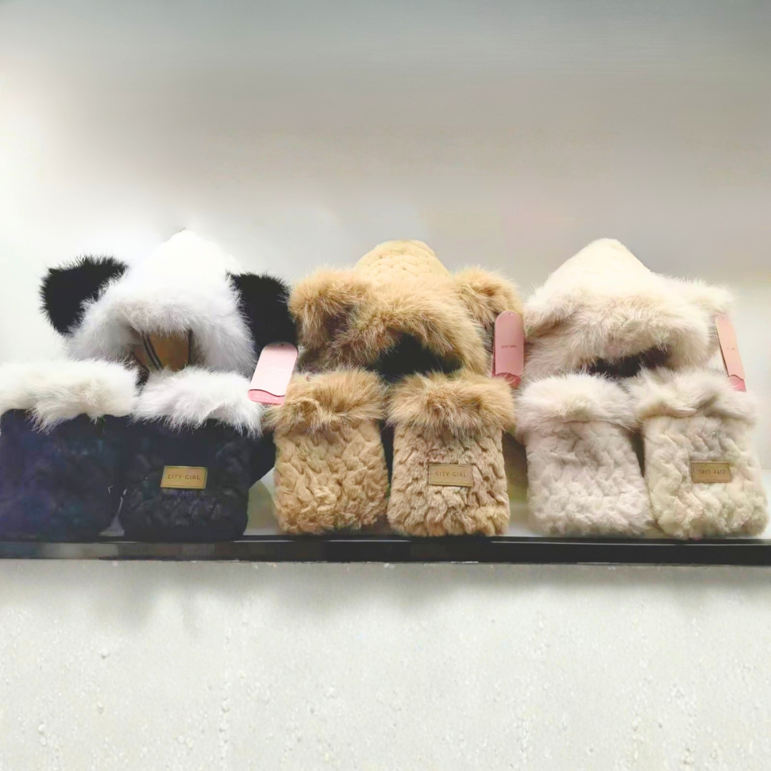 GORRO CAPUCHA + BUFANDA PELUCHE - CITY GIRL