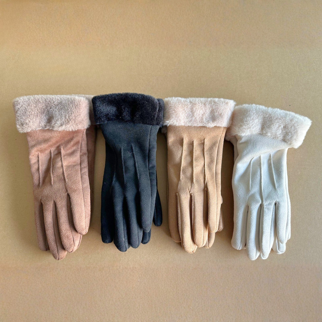 GUANTES DE GAMUZA CON PELUCHE - CITY GIRL