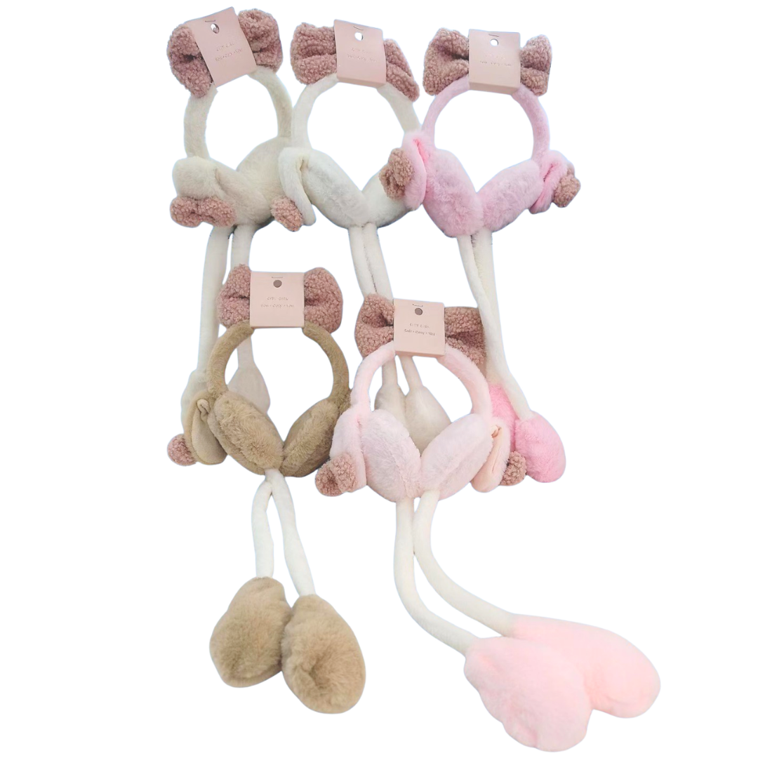 OREJERAS CON MOÑO Y POMPONES - CITY GIRL