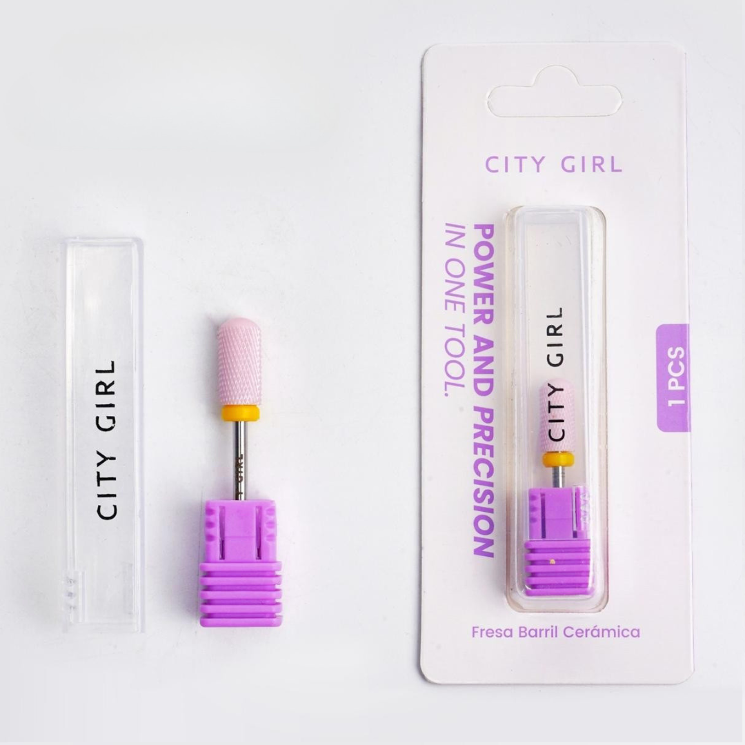 FRESA ROSA BARRIL DE CERÁMICA CINTA AMARILLA - CITY GIRL