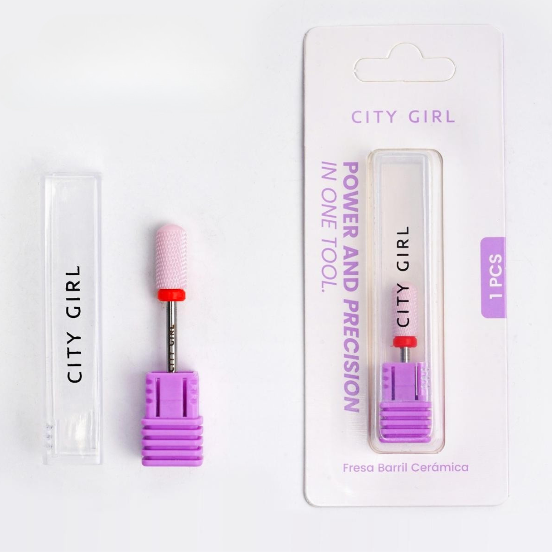 FRESA ROSA BARRIL DE CERÁMICA CINTA ROJA - CITY GIRL