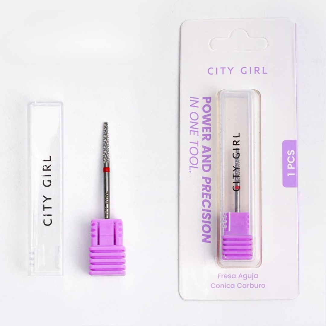 FRESA CÓNICA DE CARBURO CINTA ROJA - CITY GIRL