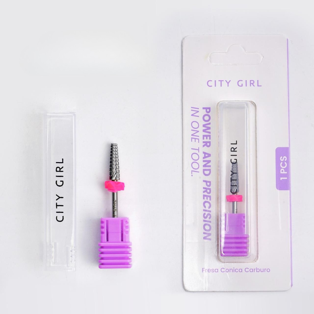 FRESA CÓNICA DE CARBURO CINTA ROSA - CITY GIRL