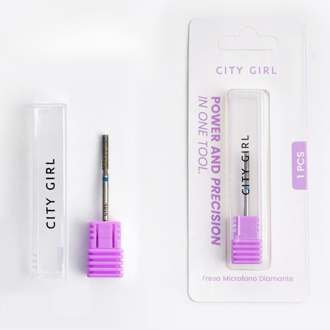 FRESA MICRÓFONO DIAMANTADA CINTA AZUL - CITY GIRL