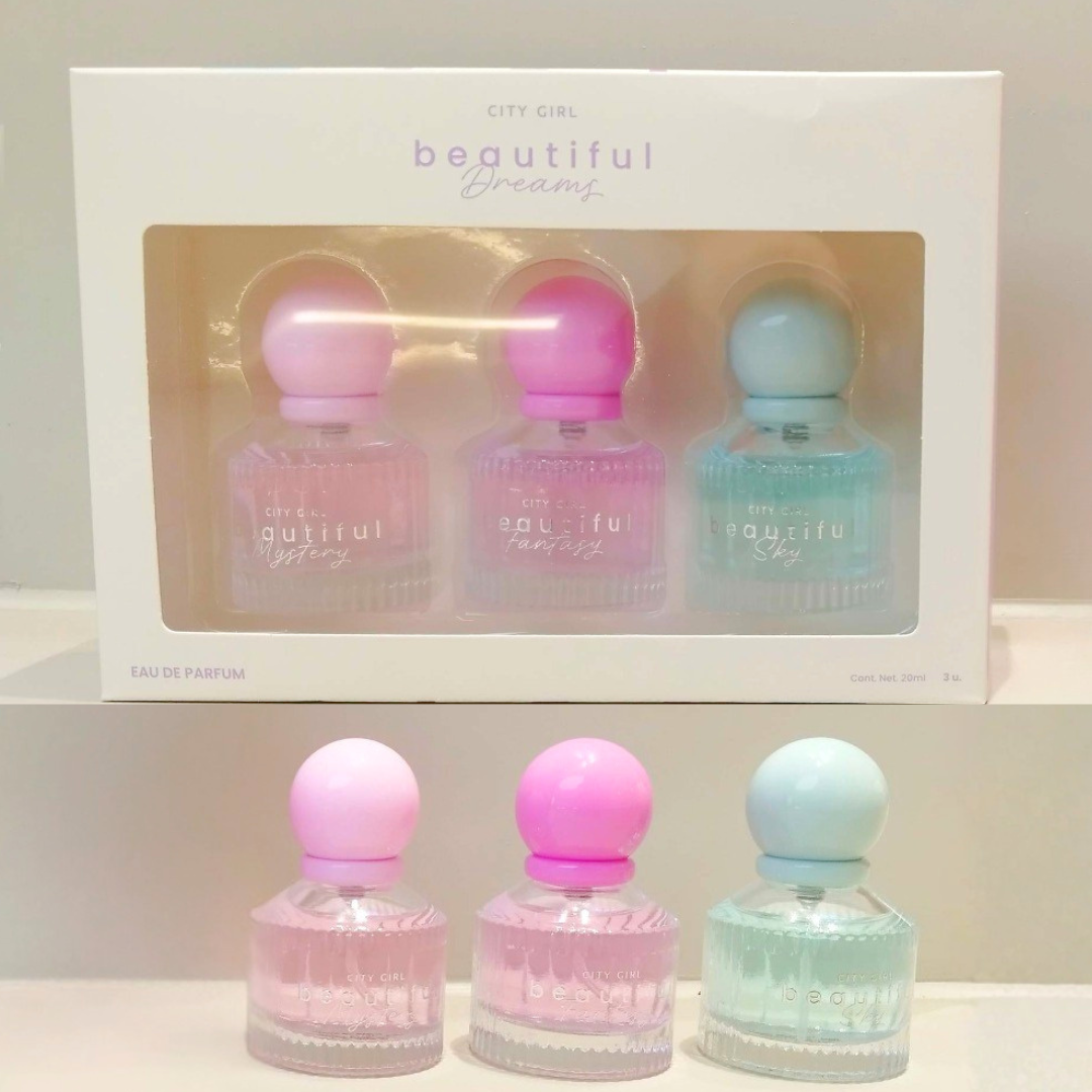 KIT 'BEAUTYFUL DREAMS' DE 3 PERFUMES DE 20ML – CITY GIRL