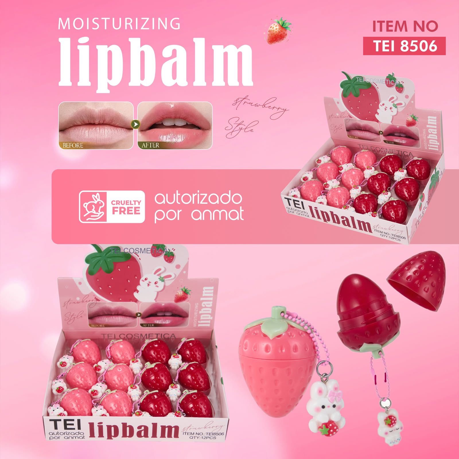 BALSAMO DE LABIOS FRUTILLAS HIFRATANTE TEI