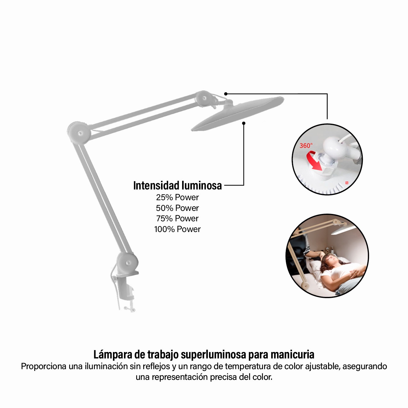 LAMPARA LED CON GANCHO PARA MESA