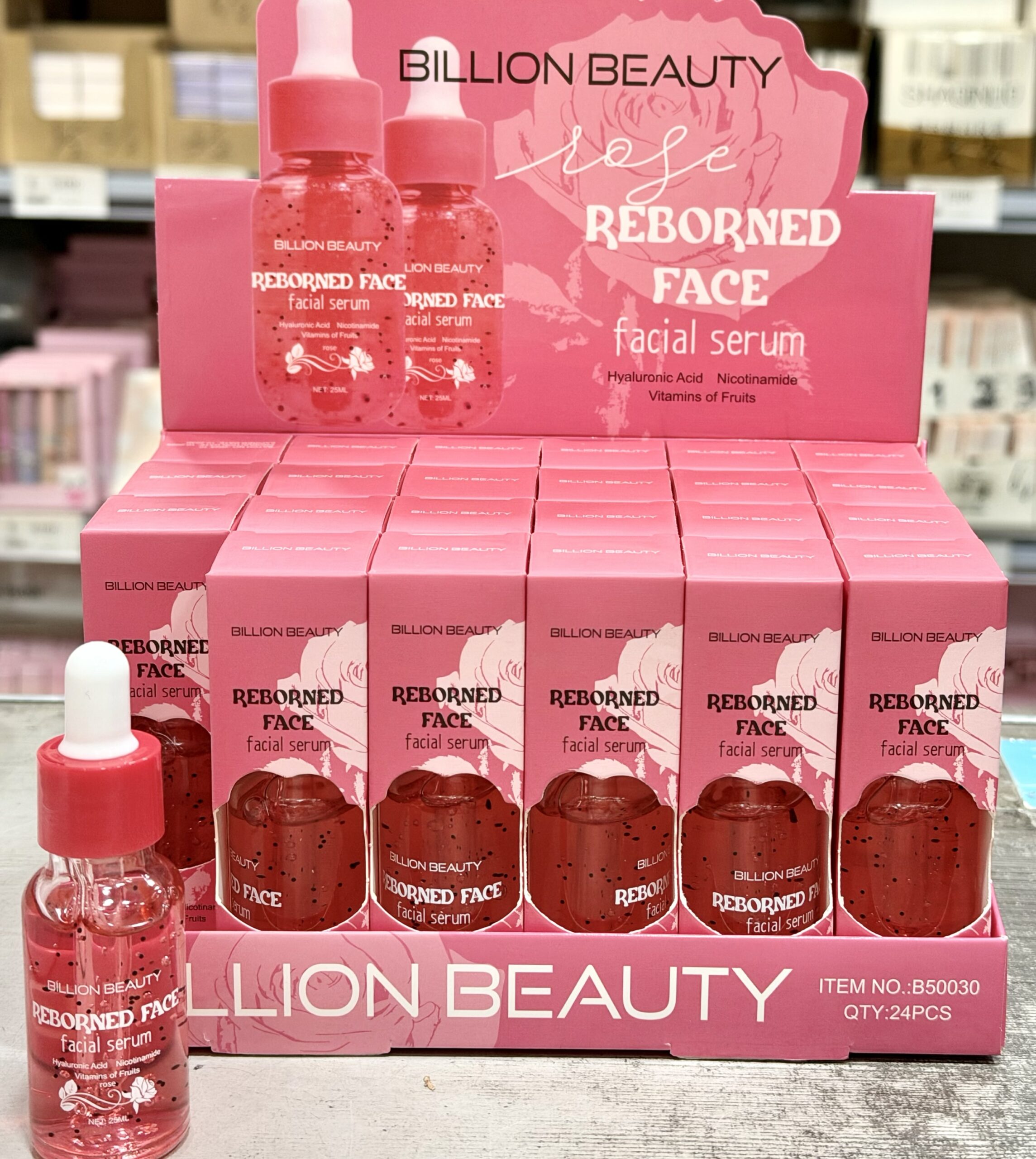 Serum Facial Rose Con Acido Hialuronico y Niacinamida- Billion Beauty