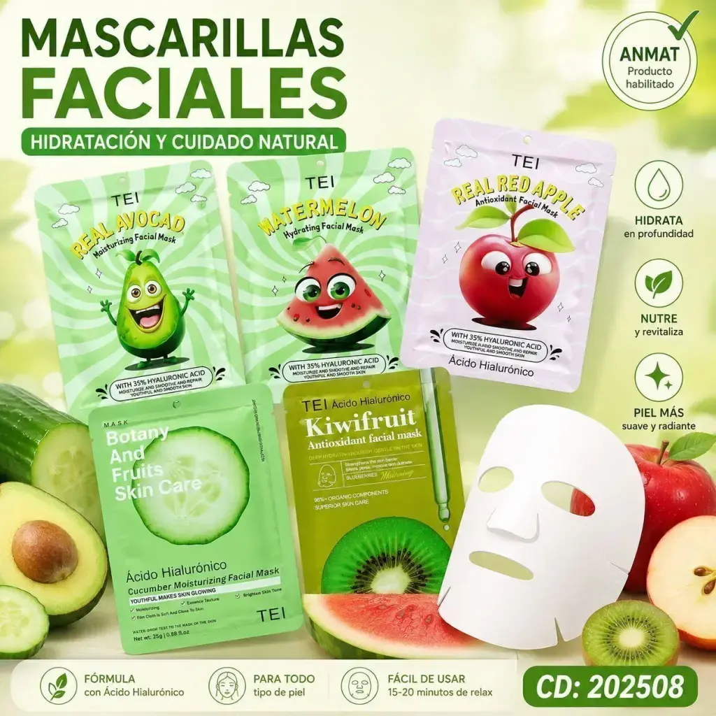 MASCARILLA FRUTA TEI *5PCS