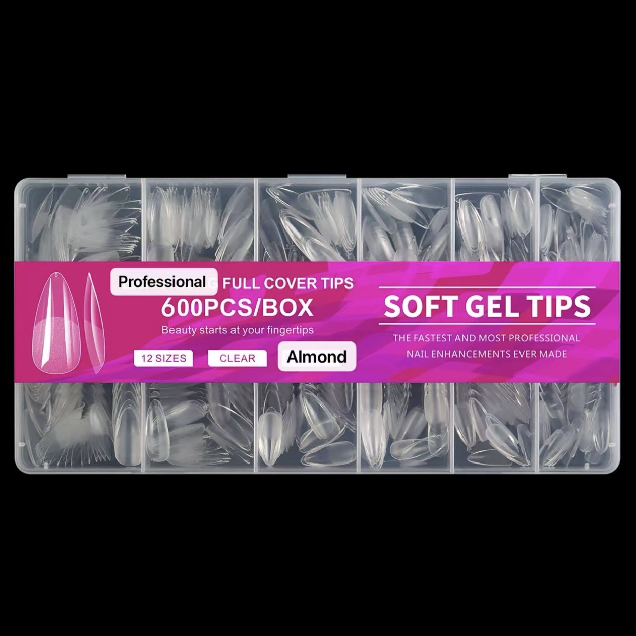 Tips Soft Gel Almendra 600pcs