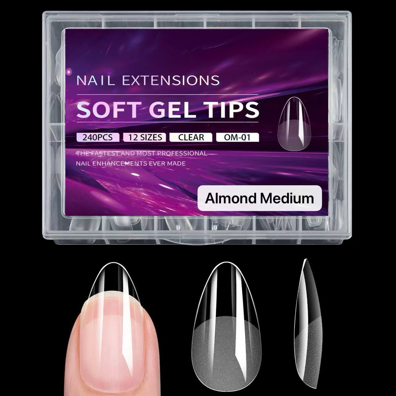 Tips Soft Gel Almond Medium 240pcs