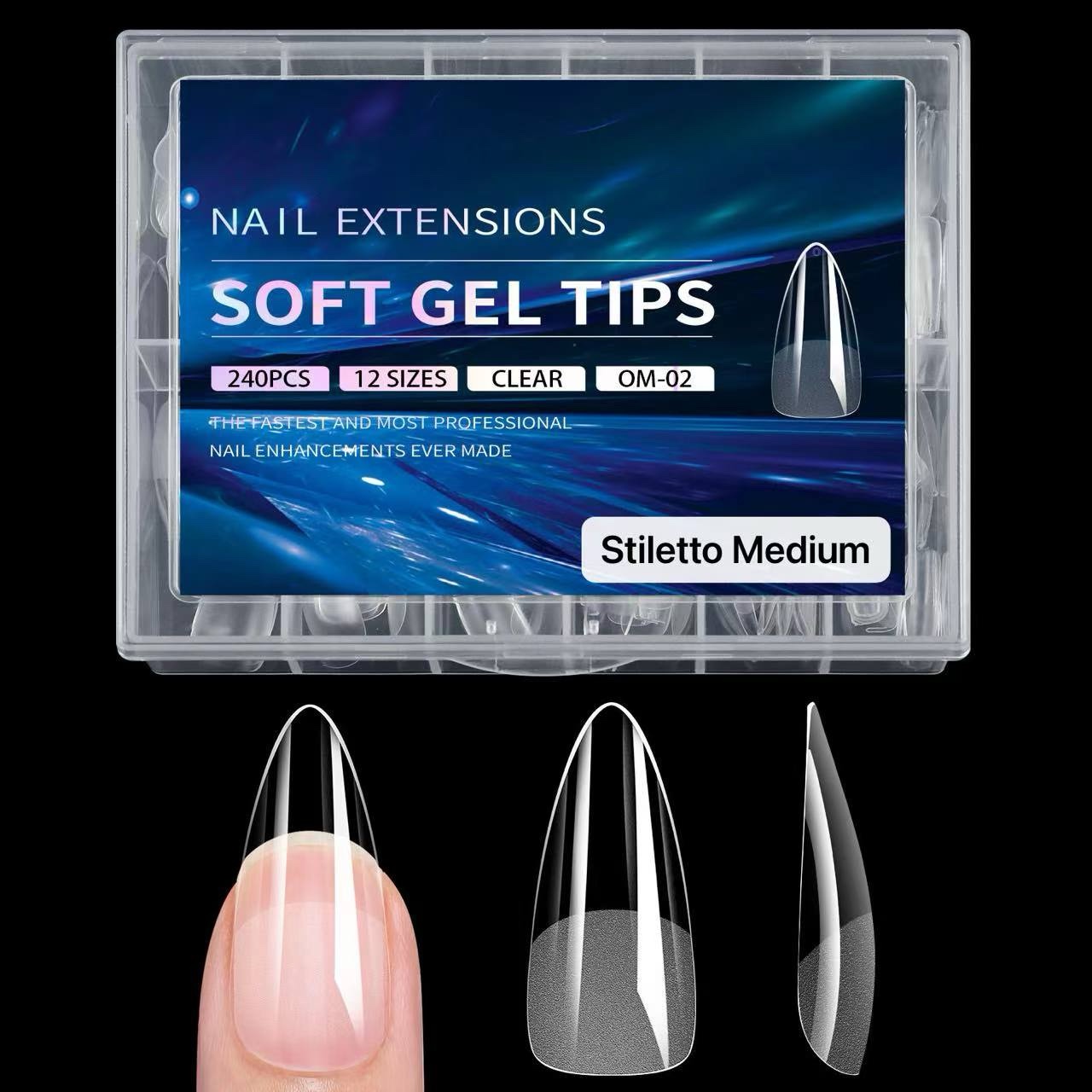 Tips Soft Gel Stiletto Medium 240pcs