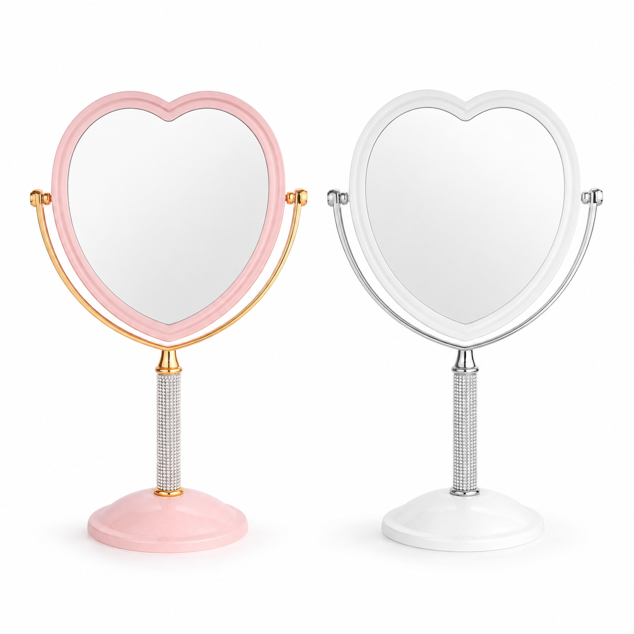 Espejo De Mesa Corazon Con Strass